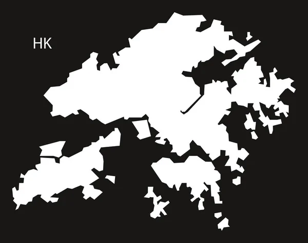 Hongkong Mapa preto e branco —  Vetores de Stock