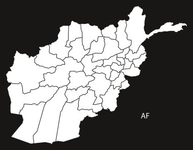 Afganistan provinces harita siyah ve beyaz