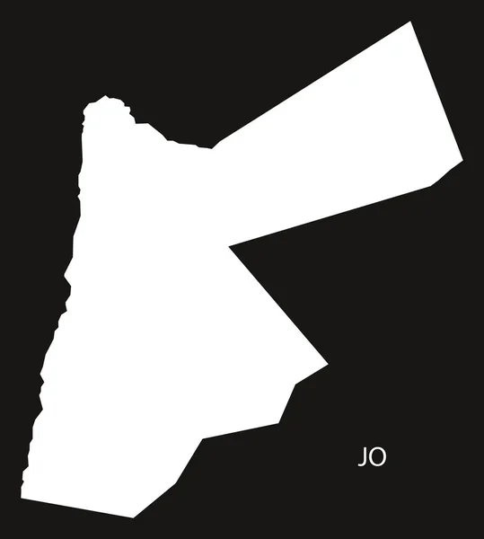 Jordania Mapa blanco y negro — Vector de stock