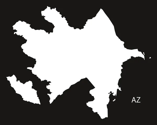 Azerbajdzjan karta svart och vitt — Stock vektor