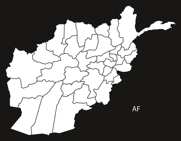 Karte der afghanischen Provinzen schwarz und weiß — Stockvektor