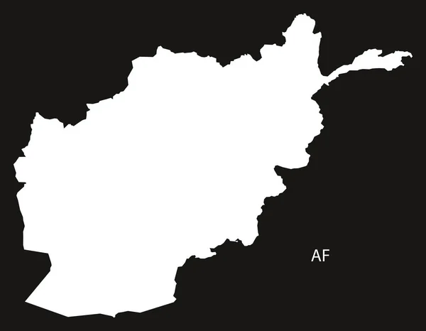 Afghanistan Mappa bianco e nero — Vettoriale Stock