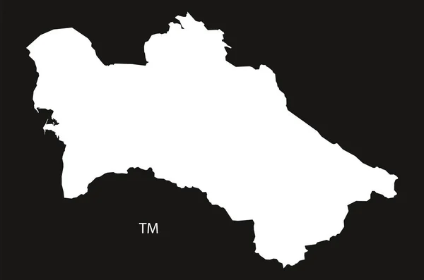 Turkménistan Carte en noir et blanc — Image vectorielle