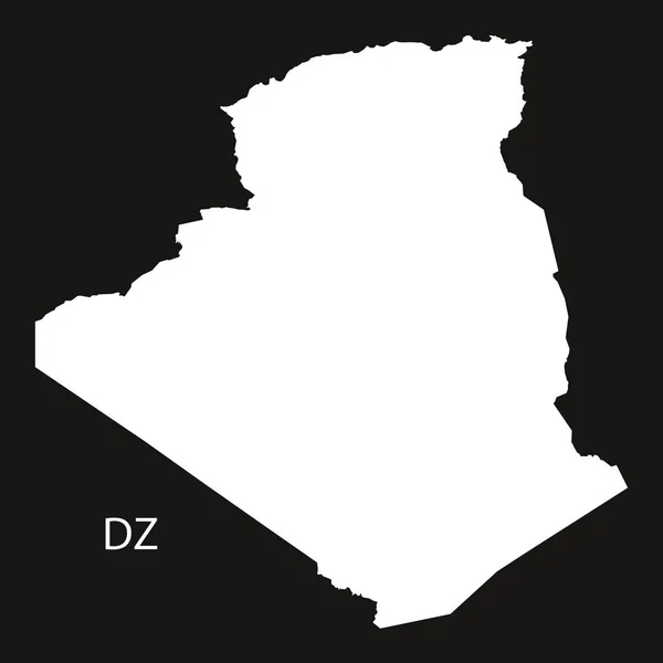 Argelia Mapa blanco y negro — Vector de stock