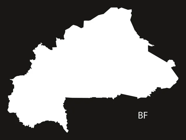 Burkina Faso mapa černá a bílá — Stockový vektor