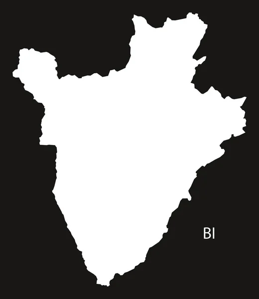 Burundi Mapa blanco y negro — Vector de stock