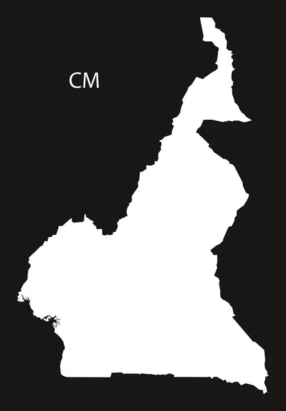 Mapa de Camerún blanco y negro — Vector de stock