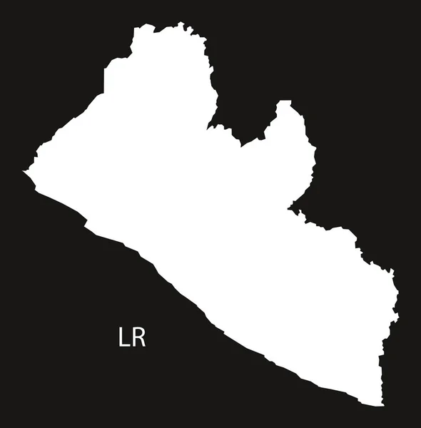Liberia karta svart och vitt — Stock vektor