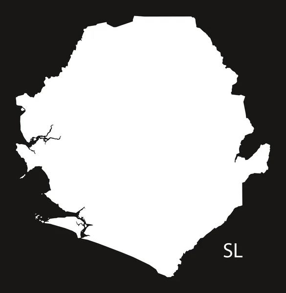 Sierra Leone Carte en noir et blanc — Image vectorielle