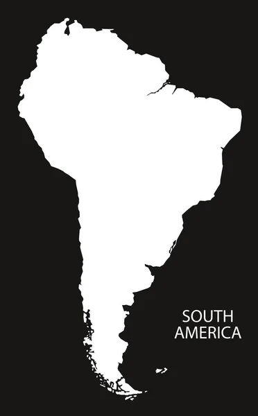Mapa Ameryki Południowej czarno-białe — Wektor stockowy