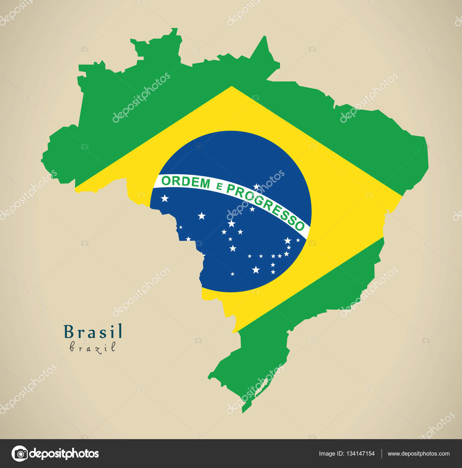 modern map brasil coloured br brazil \u2014 stock photo © ingomenhardmodern map brasil coloured br brazil \u2014 stock photo