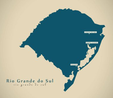 Modern Map - Rio Grande do Sul BR Brazil clipart