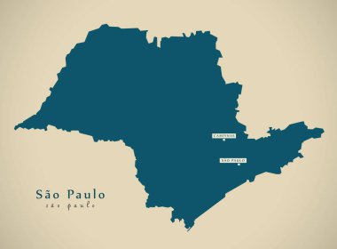 Modern harita - Sao Paulo Br Brezilya