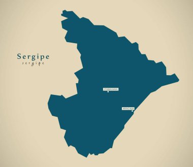 Modern Map - Sergipe BR Brazil clipart