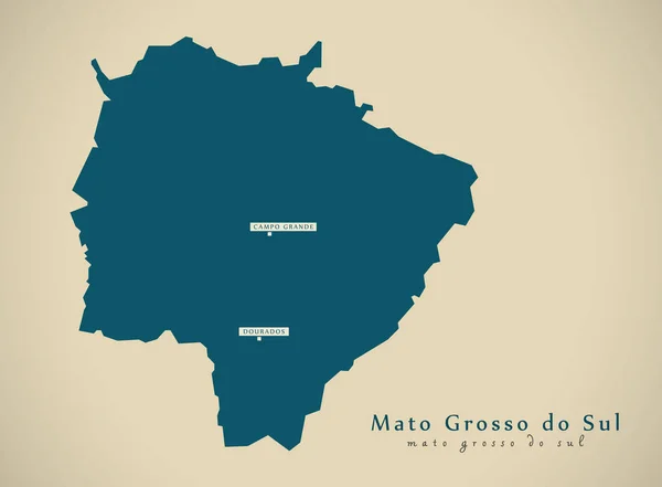 Mapa moderno - Mato Grosso do Sul BR Brasil — Foto de Stock