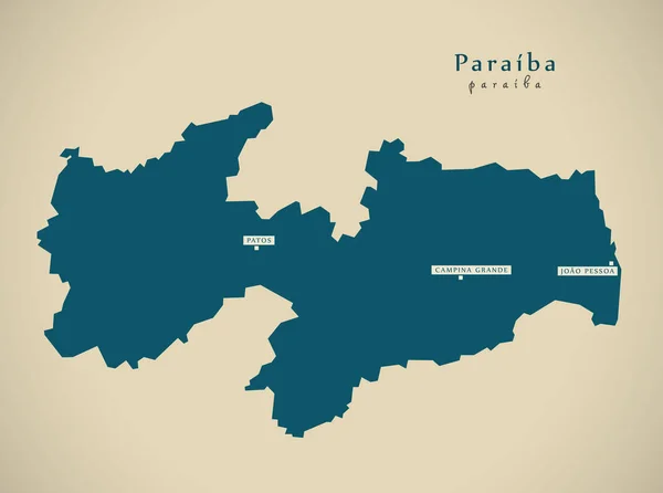 Mapa moderno - Paraiba BR Brasil — Foto de Stock