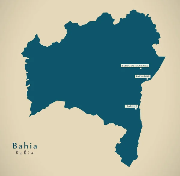 Mapa moderno - Bahia BR Brasil — Foto de Stock