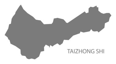Taizhong Shi Tayvan harita gri