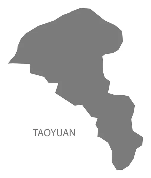 Taoyuan Taiwán Mapa gris — Archivo Imágenes Vectoriales