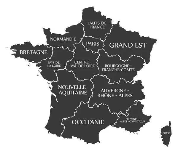 Fransa: siyah etiketli — Stok Vektör