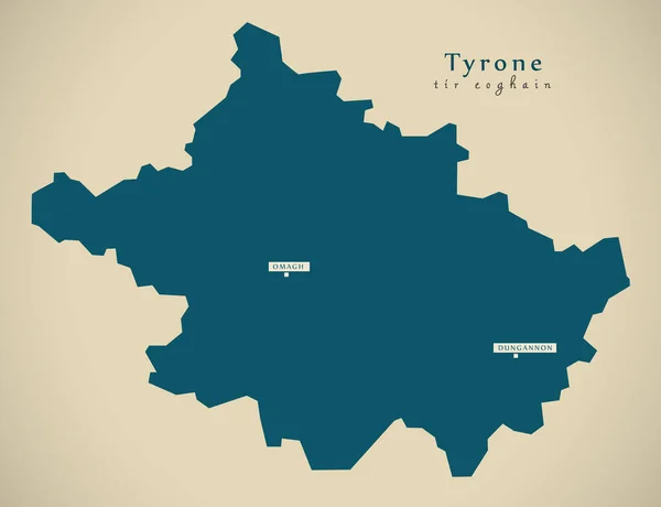 Mapa moderno - Tyrone Reino Unido Irlanda del Norte — Foto de Stock