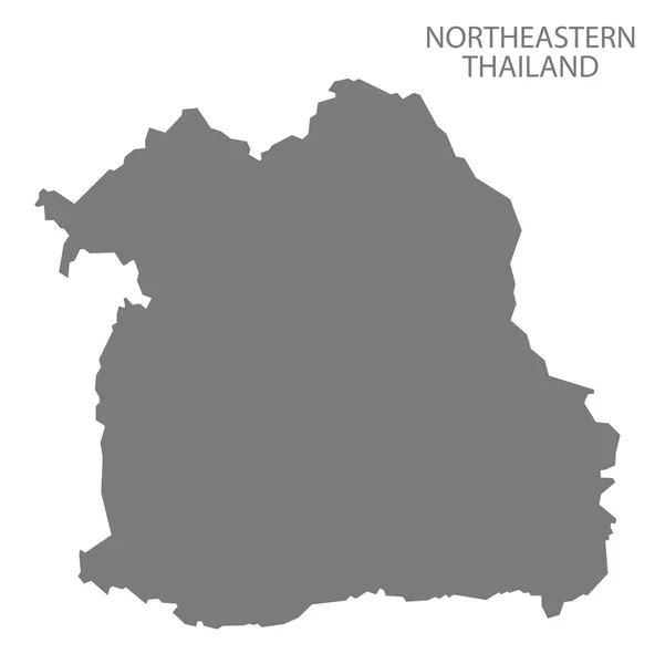 Northeastern Thailand Map grey — Stock Vector