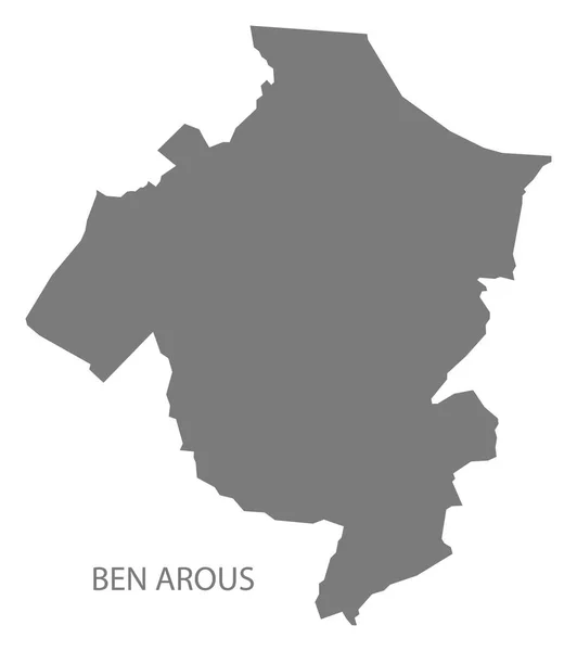 Ben Arous Túnez Mapa gris — Vector de stock