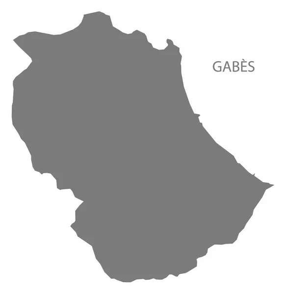 Gabes Túnez Mapa gris — Vector de stock