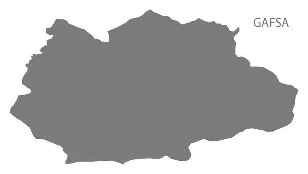 Gafsa Tunísia mapa cinza —  Vetores de Stock
