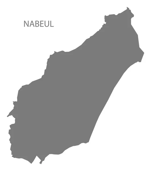 Nabeul Túnez Mapa gris — Vector de stock