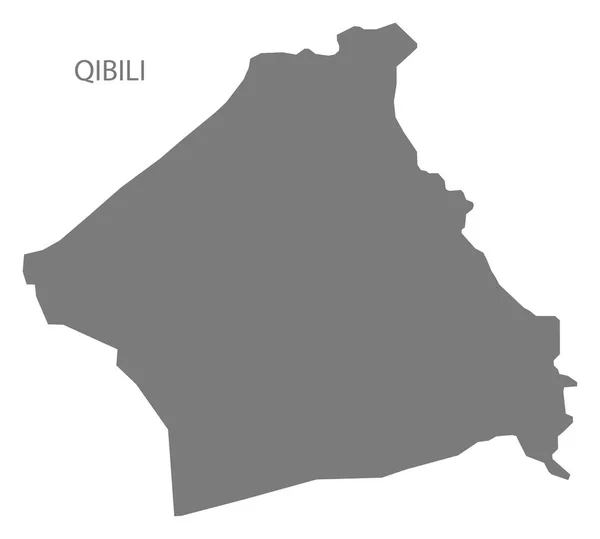 Qibili Túnez Mapa gris — Vector de stock