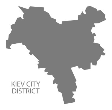 Kiev şehir bölge Ukrayna Haritası gri