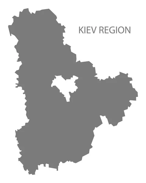 Kiev regio Oekraïne kaart grijs — Stockvector