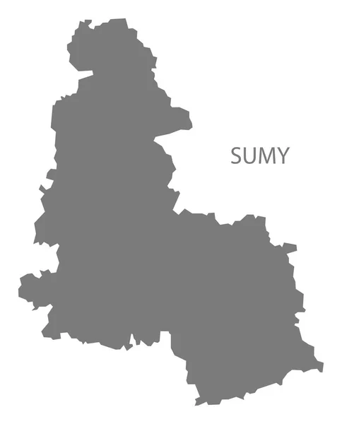 Sumy Ucrania Mapa gris — Vector de stock