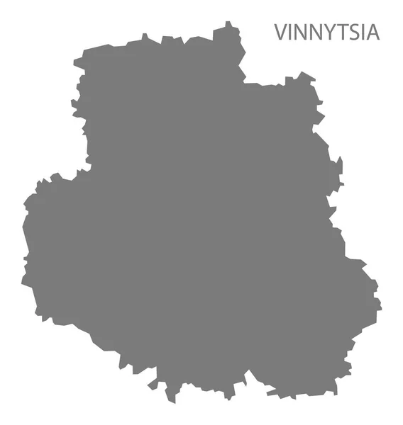 Vinnytsia Ucrania Mapa gris — Vector de stock