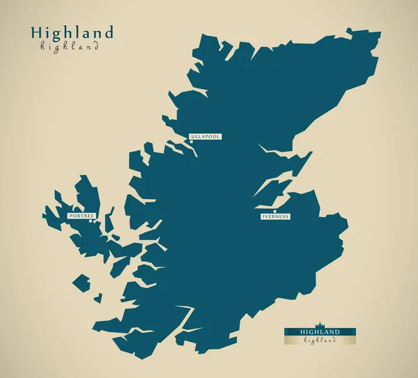 Mappa moderna - Highland Regno Unito Scozia — Foto Stock