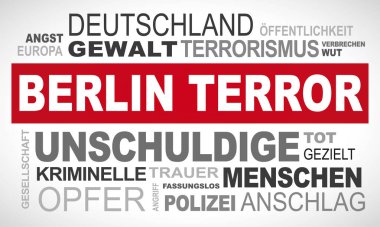 Berlin terör Almanya - kelime bulutu Almanca