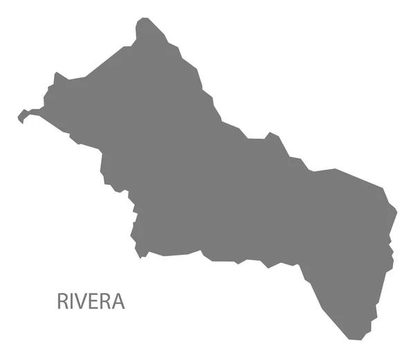 Rivera Uruguay Mapa gris — Vector de stock