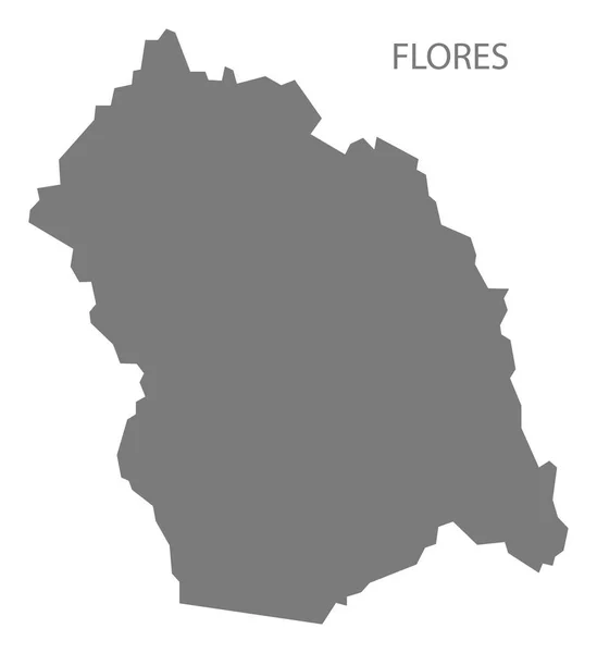 Flores Uruguay Mapa gris — Vector de stock