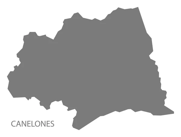 Canelones Uruguay Mapa gris — Vector de stock