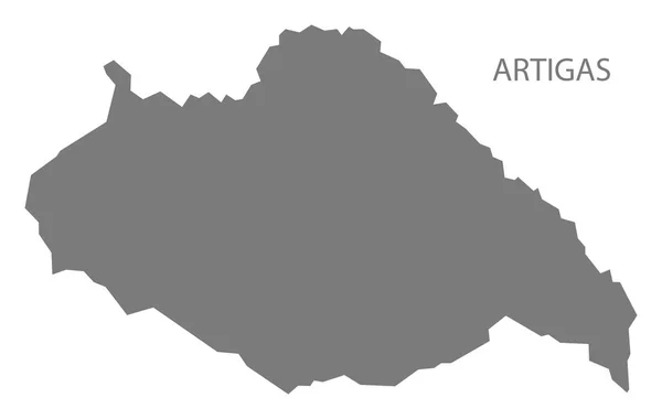 Artigas Uruguay Mapa gris — Vector de stock