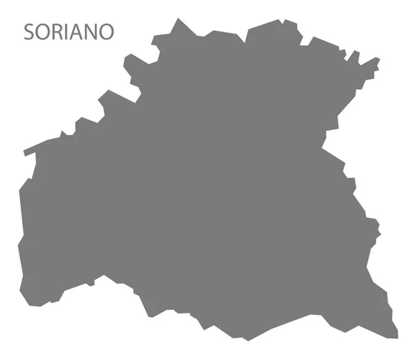 Soriano Uruguay Mapa gris — Vector de stock
