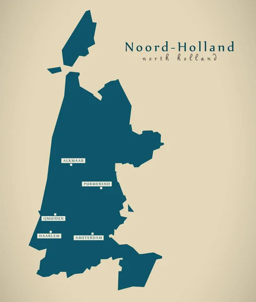 Moderne karte - noord holland nl — Stockfoto