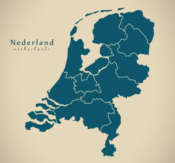 Moderne Karte - Niederlande mit Provinzen nl — Stockfoto