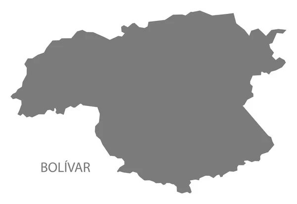 Bolivar Venezuela mapa šedá — Stockový vektor