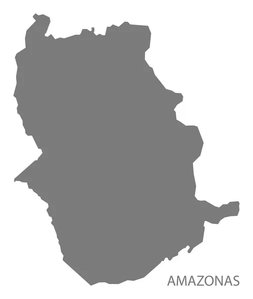 アマゾナス ベネズエラ地図グレー — ストックベクタ