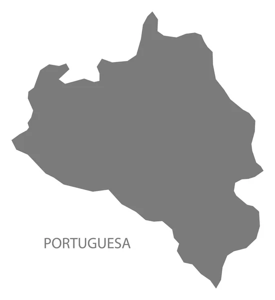 ベネズエラのポルトゥゲサ州地図グレー — ストックベクタ