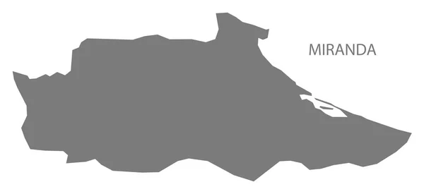 米兰达委内瑞拉地图灰色 — 图库矢量图片