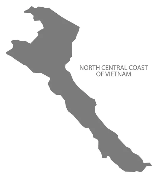 North Central Coast Vietnam Mappa grigio — Vettoriale Stock