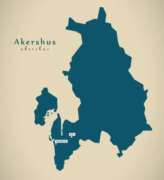 Mapa moderno - Akershus Noruega NO — Foto de Stock